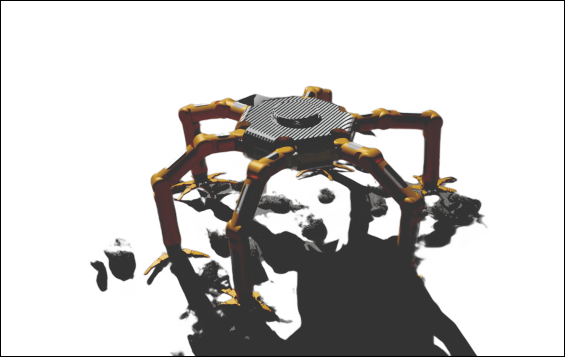 SCAR-E Asteroid mining hexapod robot, developed by the Asteroid Mining Company